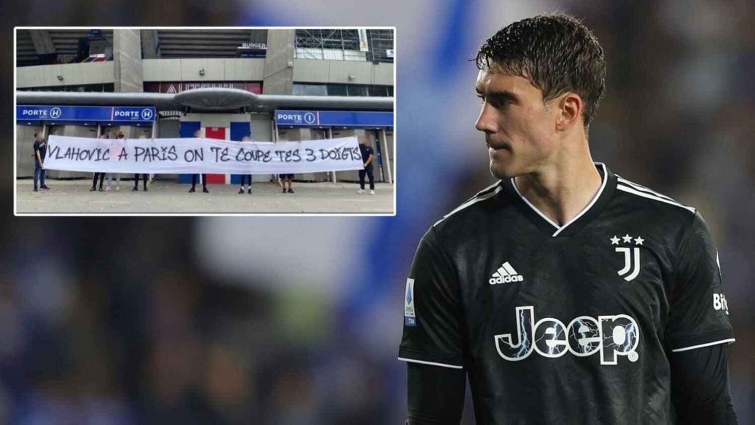 Amenaza de los ultras del PSG a Dusan Vlahovic. (Foto: Getty Images)