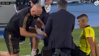 La imagen del Real Madrid vs Alavés: árbitro Gil Manzano cayó lesionado tras chocar con Lucas Pérez [FOTO]