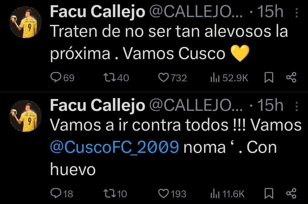 Facundo Callejo dejó un mensaje sobre el arbitraje a través de sus redes sociales. (Imagen: X)