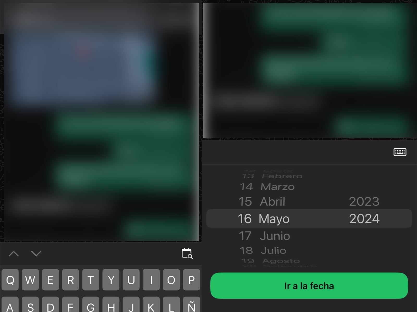 Con solo presionar el calendario de búsqueda, podrás ver el primer mensaje de WhatsApp. (Foto: Depor - Rommel Yupanqui)