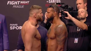 ¡Alta tensión! Jan Blachowicz tuvo último careo con Thiago Santos previo al UFC Praga [VIDEO]