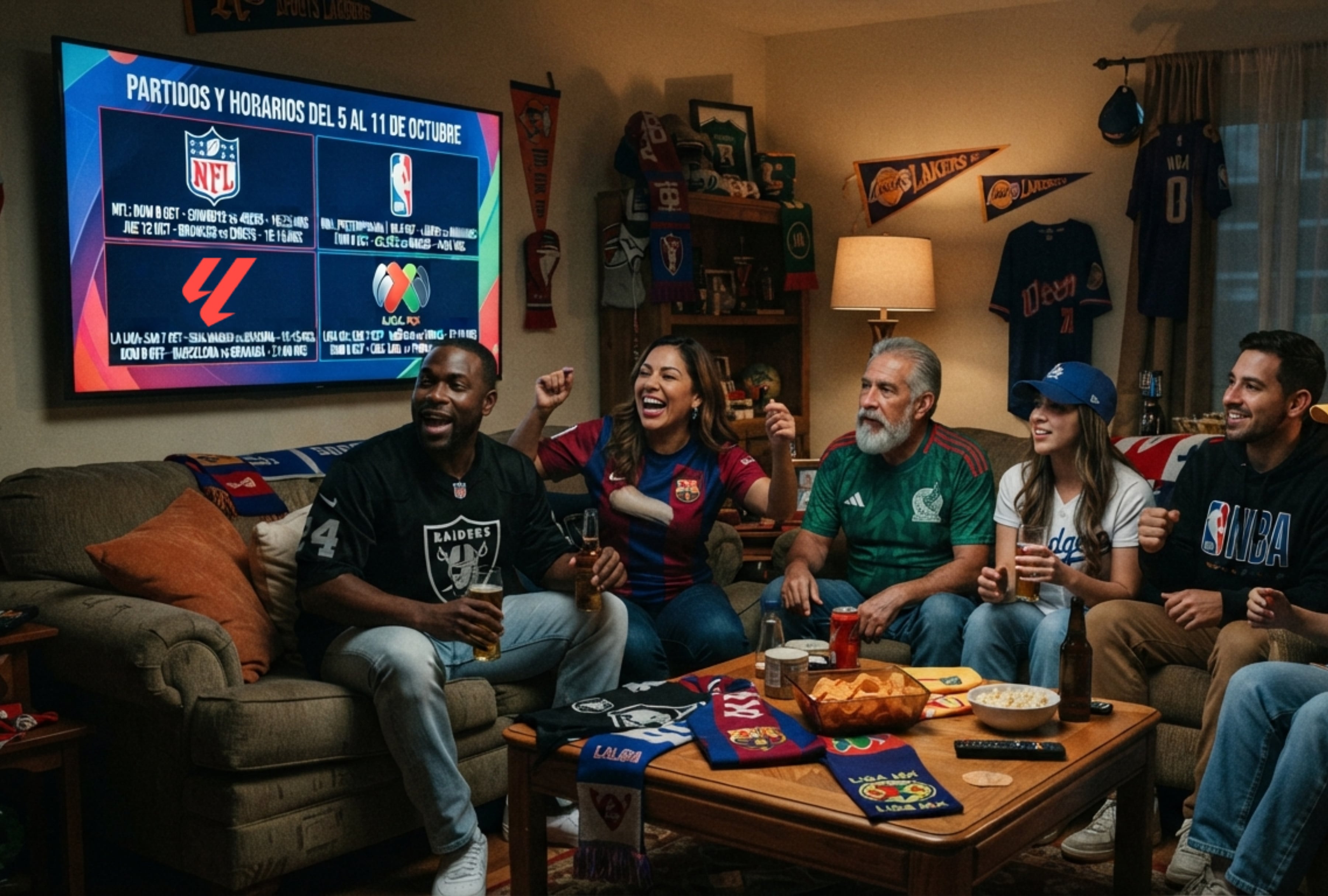 ¿A qué hora juegan? Partidos de NFL, NBA, LaLiga y Liga MX del 5 al 11 de octubre
