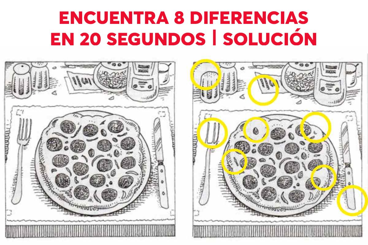 SOLUCIÓN DEL DESAFÍO VISUAL | En círculos de color amarillo he encerrado todas las diferencias que existen entre ambas imágenes.
