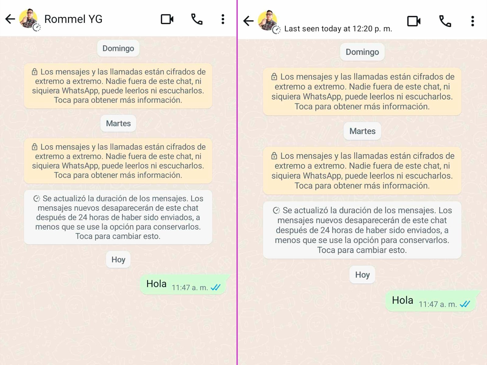 WHATSAPP | De esta forma quedará el nombre de tu amigo luego de aplicar este truco. (Foto: MAG - Rommel Yupanqui)