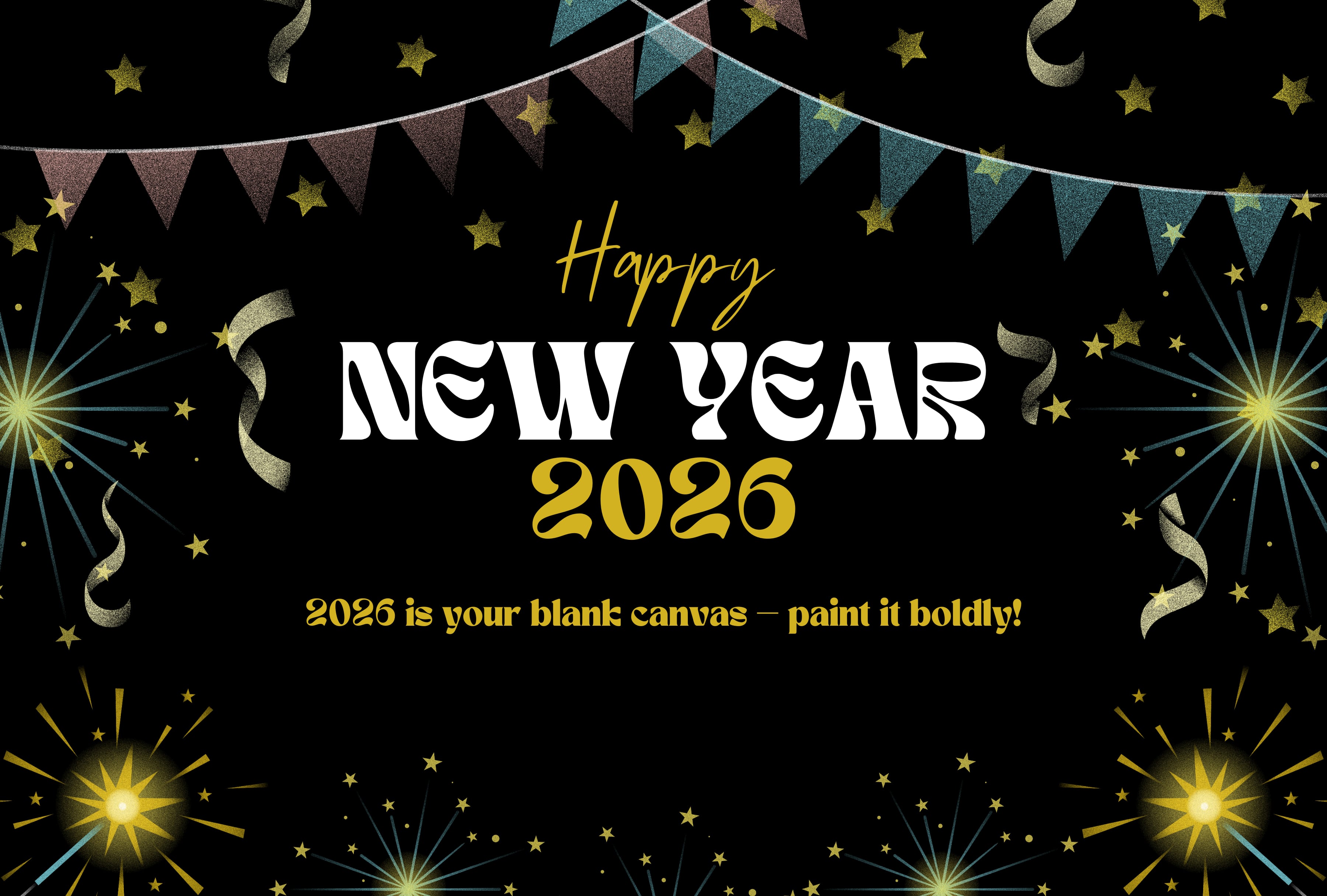 "2026 is your blank canvas — paint it boldly!" | Photo by canva.com / Depor