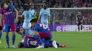 Terrible choque con Gavi: Araújo deja en ambulancia el Barcelona vs Celta [VIDEO]