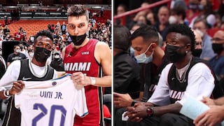 Su otra pasión: Vinicius Junior asistió al partido de Miami Heat [VIDEO]