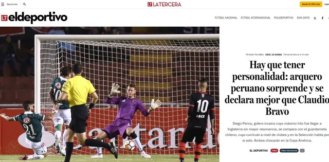 Las reacciones de la prensa chilena sobre las declaraciones de Diego Penny.