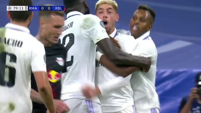 Sobre la hora: el golazo de ‘Fede’ Valverde para el 1-0 del Real Madrid ante Leipzig [VIDEO]