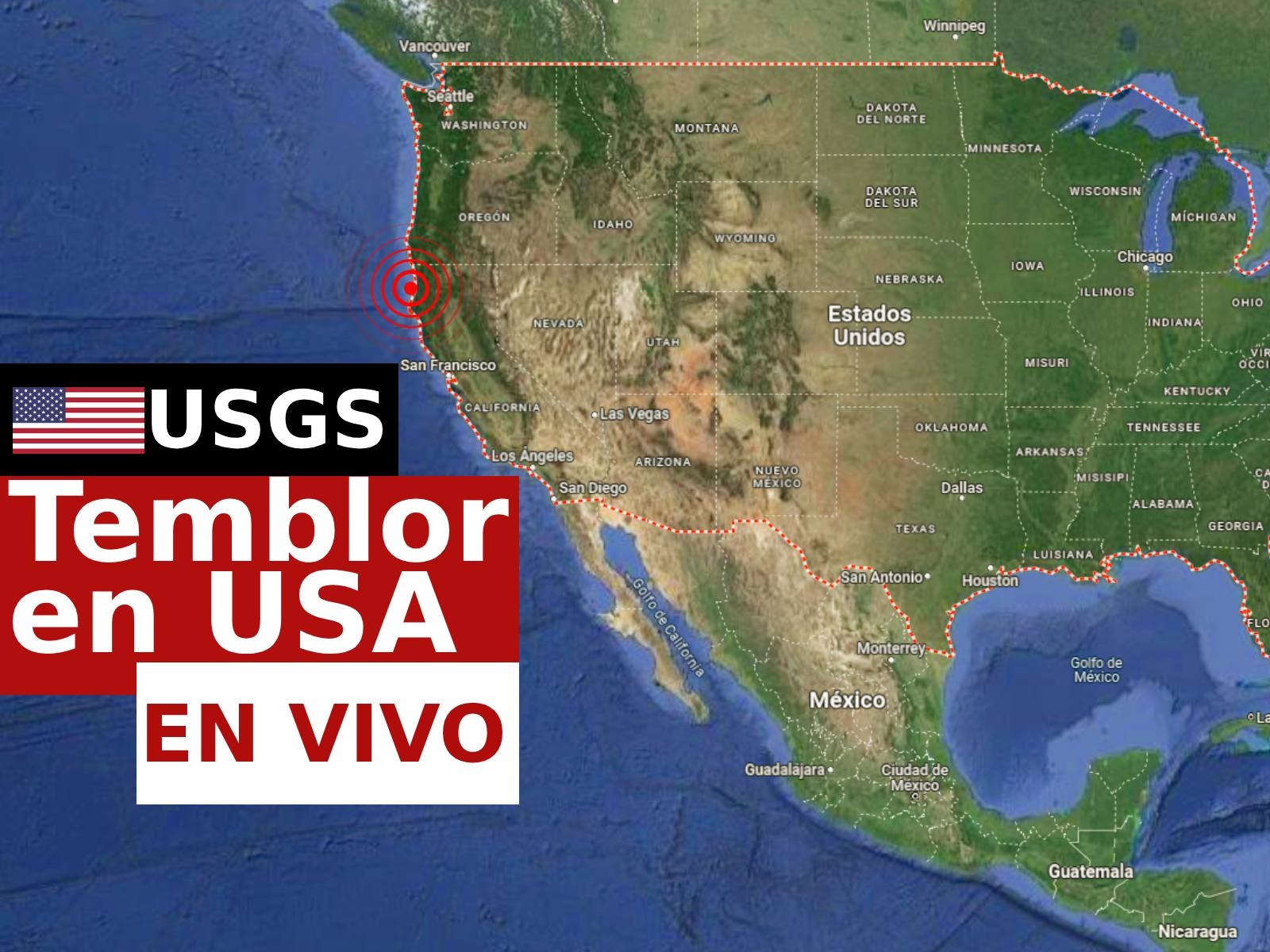 Últimas noticias sobre los sismos en USA hoy con el lugar del epicentro y grado de magnitud, según el reporte oficial del Servicio Geológico de los Estados Unidos (USGS). (Foto: Google Maps)