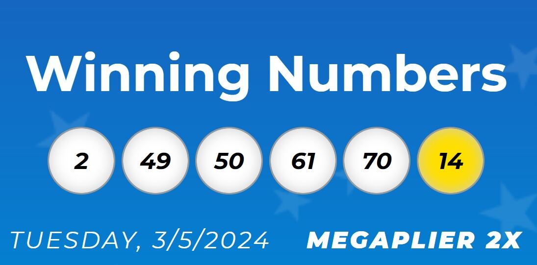 Los números ganadores del sorteo de la lotería de Estados Unidos del 5 de marzo (Foto: Mega Millions)