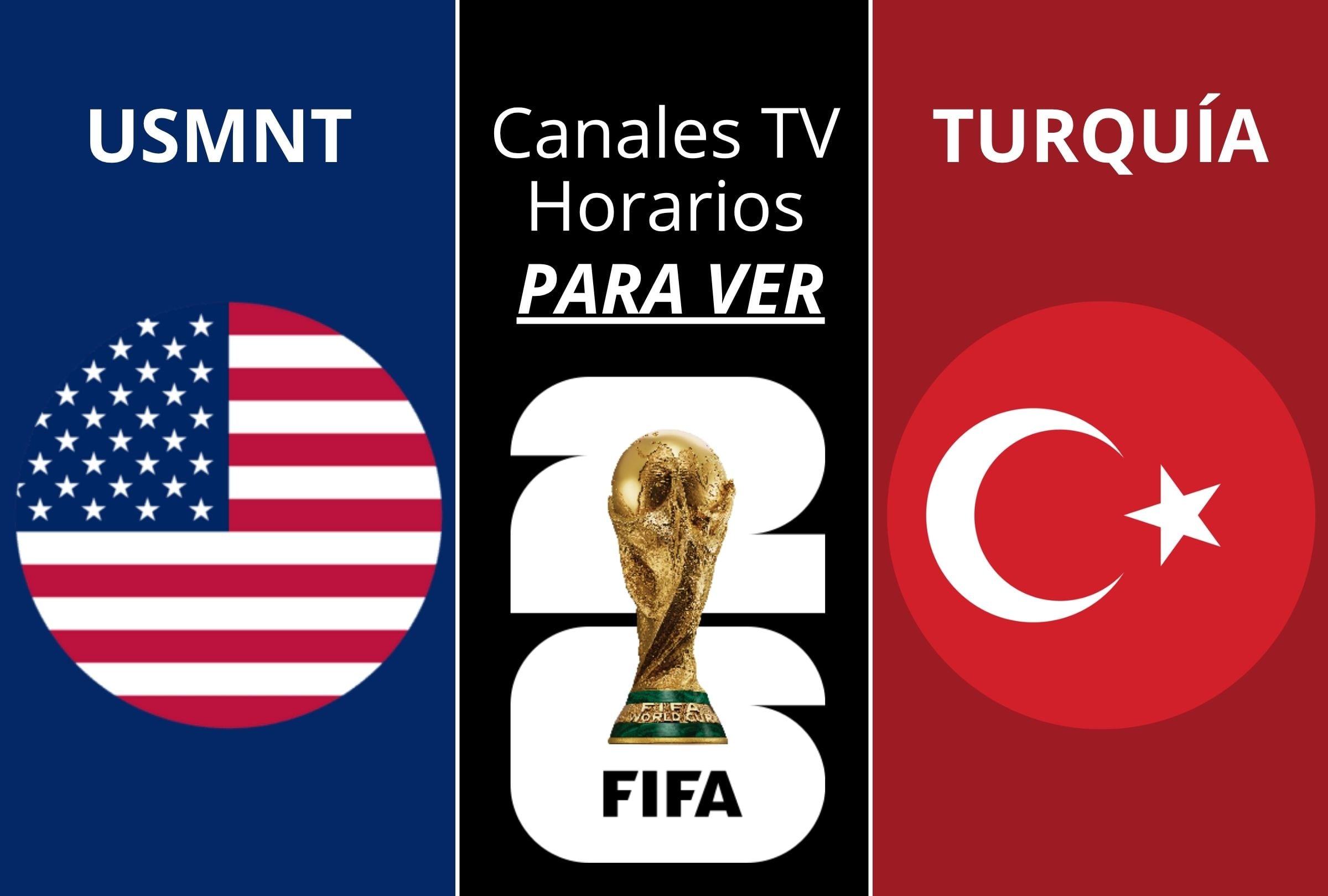 Conoce qué canales de TV y dónde ver online el partido entre Estados Unidos vs. Turquía EN VIVO ONLINE hoy jueves 25 de junio por el Grupo D de la Copa Mundial 2026. (Foto: Composición Depor)