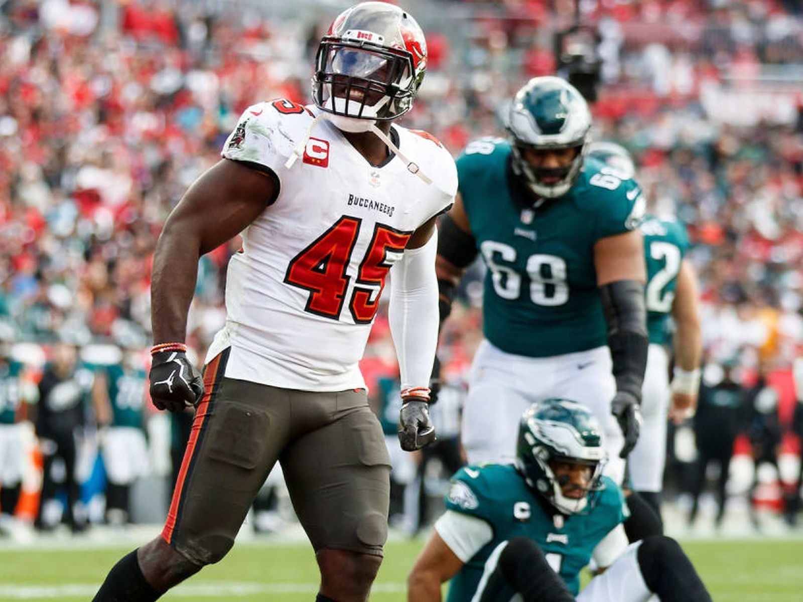 The Eagles and Buccaneers wild-card round matchup will air on ESPN Monday night. Kickoff is scheduled for 8 p.m. Eastern Time at Raymond James Stadium in Tampa, Florida (Photo: Tampa Bay Buccaneers)