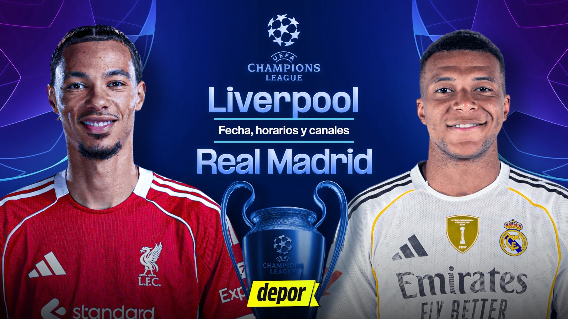 Real Madrid vs Liverpool se enfrentan por la Champions League. (Diseño: Christian Marlow / Depor)