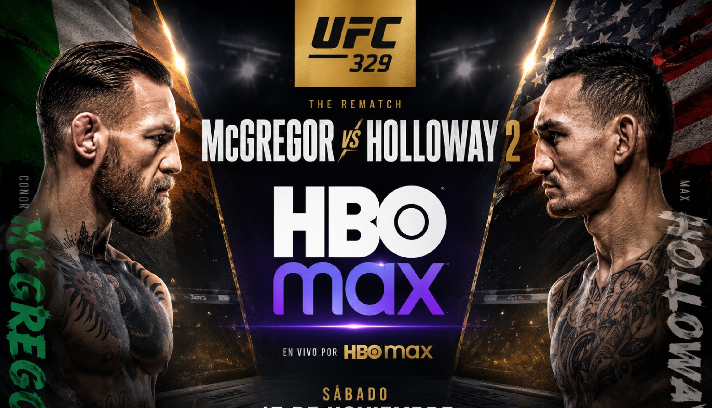 Señal de HBO Max desde España vía Eurosport para ver UFC 329: McGregor vs. Holloway 2, este sábado 11 de julio, en lo que será la revancha 13 años después. (Foto: Imagen creada por Depor utilizando la IA de Chat GPT)