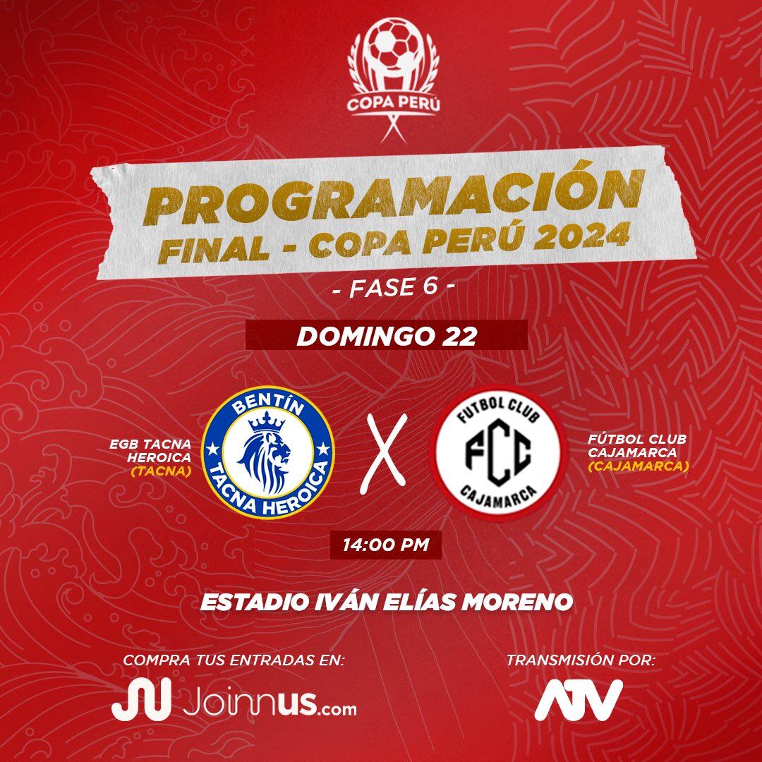 Este domingo 22 de diciembre se juegan la gran final de la Copa Perú 2024. (Difusión)