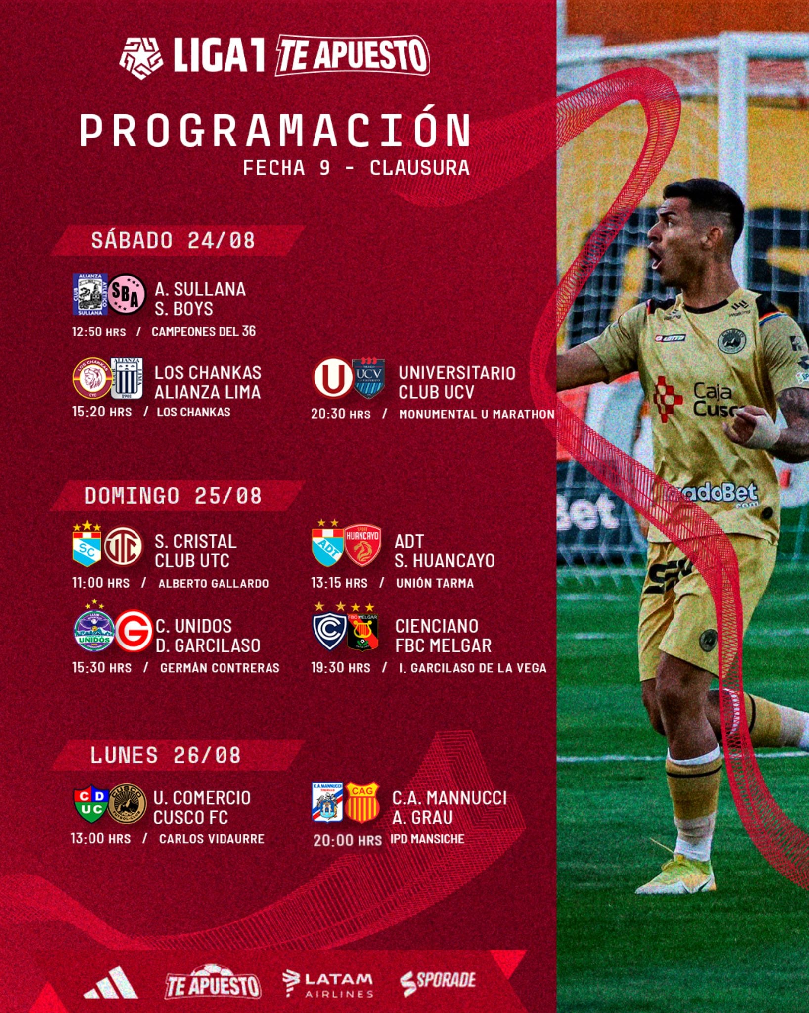 Programación de fecha 9 en la Liga 1. (Foto: Liga 1)