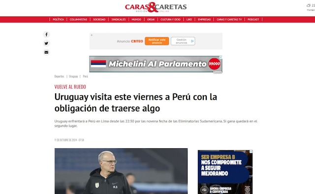 La prensa uruguaya remarca la necesidad uruguaya de conseguir, por lo menos, un punto.