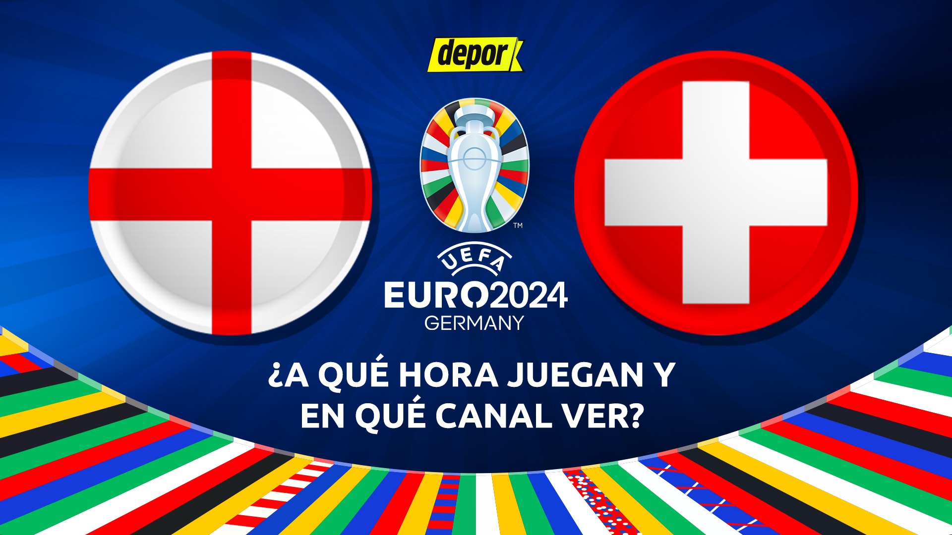 Inglaterra vs Suiza EN VIVO: partido de cuartos de final de la Eurocopa 2024.