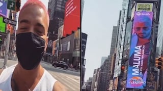 Maluma y su desbordada emoción al ver un banner de su nuevo disco “Papi Juancho” en las calles de New York