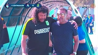 Gratos recuerdos: Palacios e Higuita se reencontraron en la previa del Cristal vs. Atlético Nacional [VIDEO]