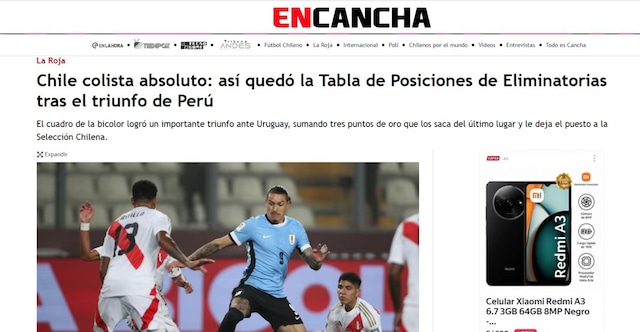 La victoria de Perú ante Uruguay dejó última a Chile en las Eliminatorias 2026: así reaccionó la prensa deportiva en el sur.