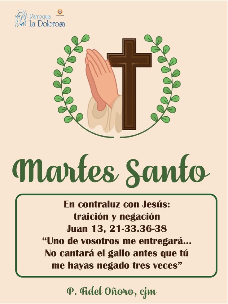 Imágenes por Martes Santo para compartir en redes sociales (Foto: Pinterest).