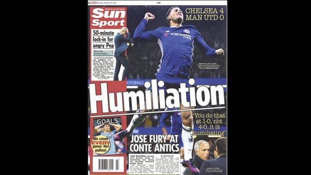 Mourinho: así reaccionó la prensa inglesa a su "humillación" con Chelsea