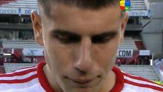 River Plate: jugador llora tras debutar en primera con los 'millonarios'
