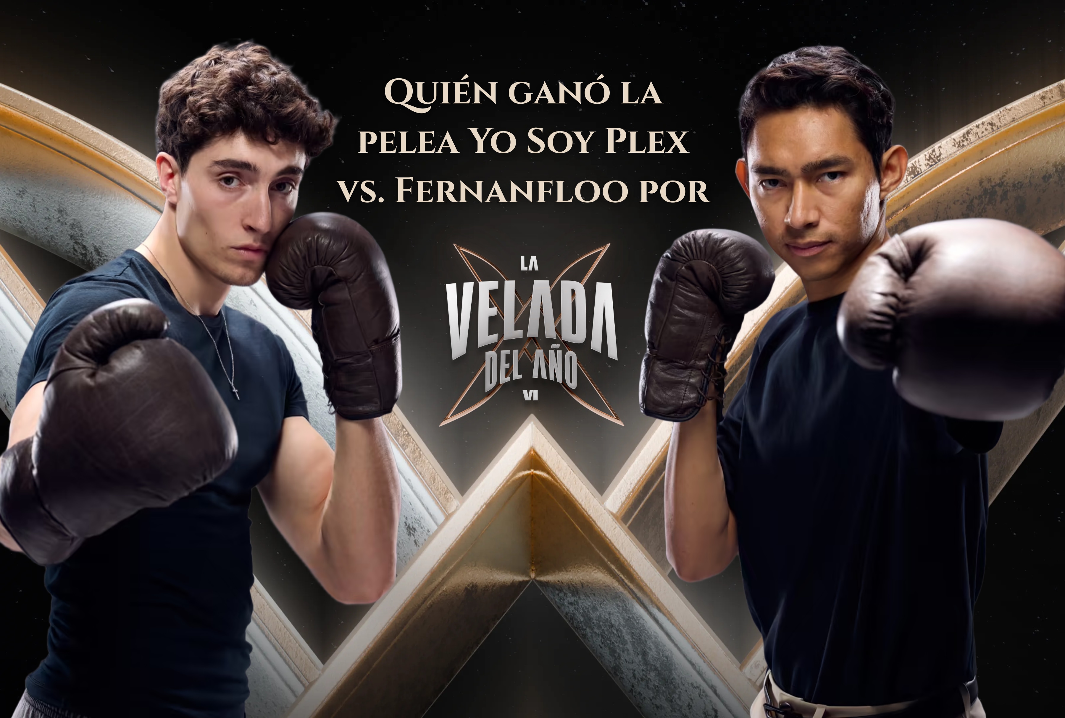 Cara a cara entre Yo Soy Plex y Fernanfloo en el ring de La Velada del Año VI. Siga el desenlace del duelo y el resultado en directo ofrecido al finalizar el enfrentamiento. | Crédito: infolavelada.com / Composición Depor