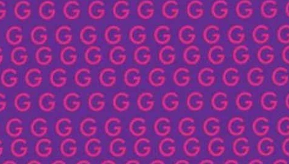 RETO VIRAL | En esta imagen, cuyo fondo es de color morado, hay muchas letras ‘G’. Entre ellas, está la ‘C’. (Foto: MDZ Online)