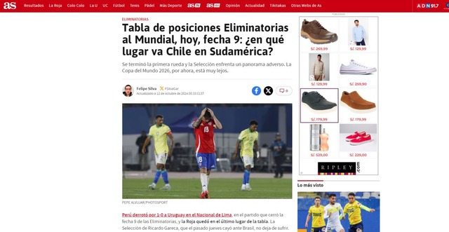 La victoria de Perú ante Uruguay dejó última a Chile en las Eliminatorias 2026: así reaccionó la prensa deportiva en el sur.