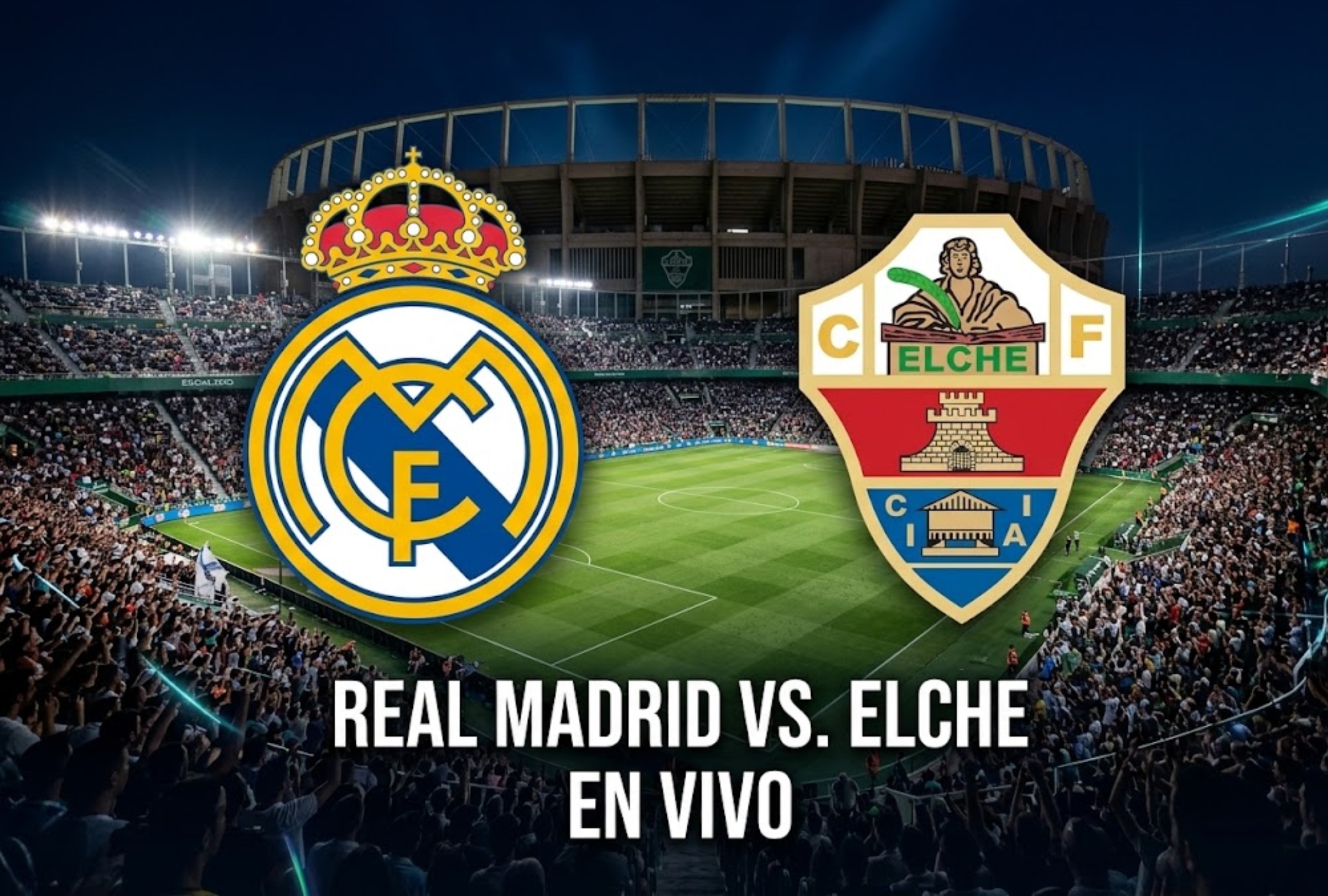 ELCHE, ALICANTE (ESPAÑA).- Guía de canales para ver EN VIVO el partido entre Real Madrid vs. Elche por la sexta jornada de LaLiga en Estados Unidos, España y México. FOTO: Imagen creada con la IA de Gemini para Depor.