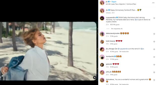 Jennifer Lopez publicó un peculiar enunciado en Instagram haciendo referencia a una de sus canciones (Foto: Jennifer Lopez / Instagram)