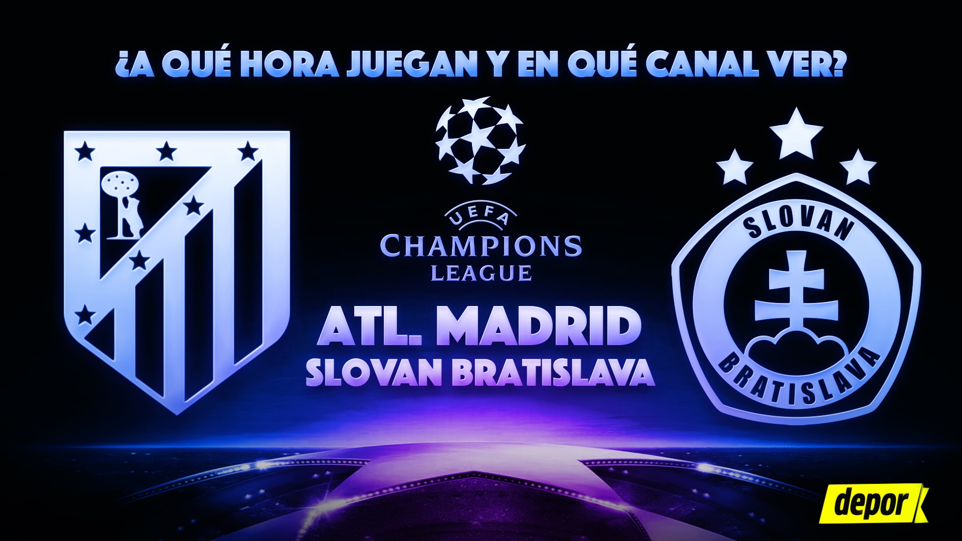 Atlético Madrid vs. Slovan Bratislava: se enfrentan por Champions League. (Diseño: Depor)
