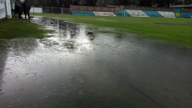Quedó como una piscina: UTC vs. César Vallejo se suspendió debido a una intensa lluvia en Cajabamba [FOTOS]