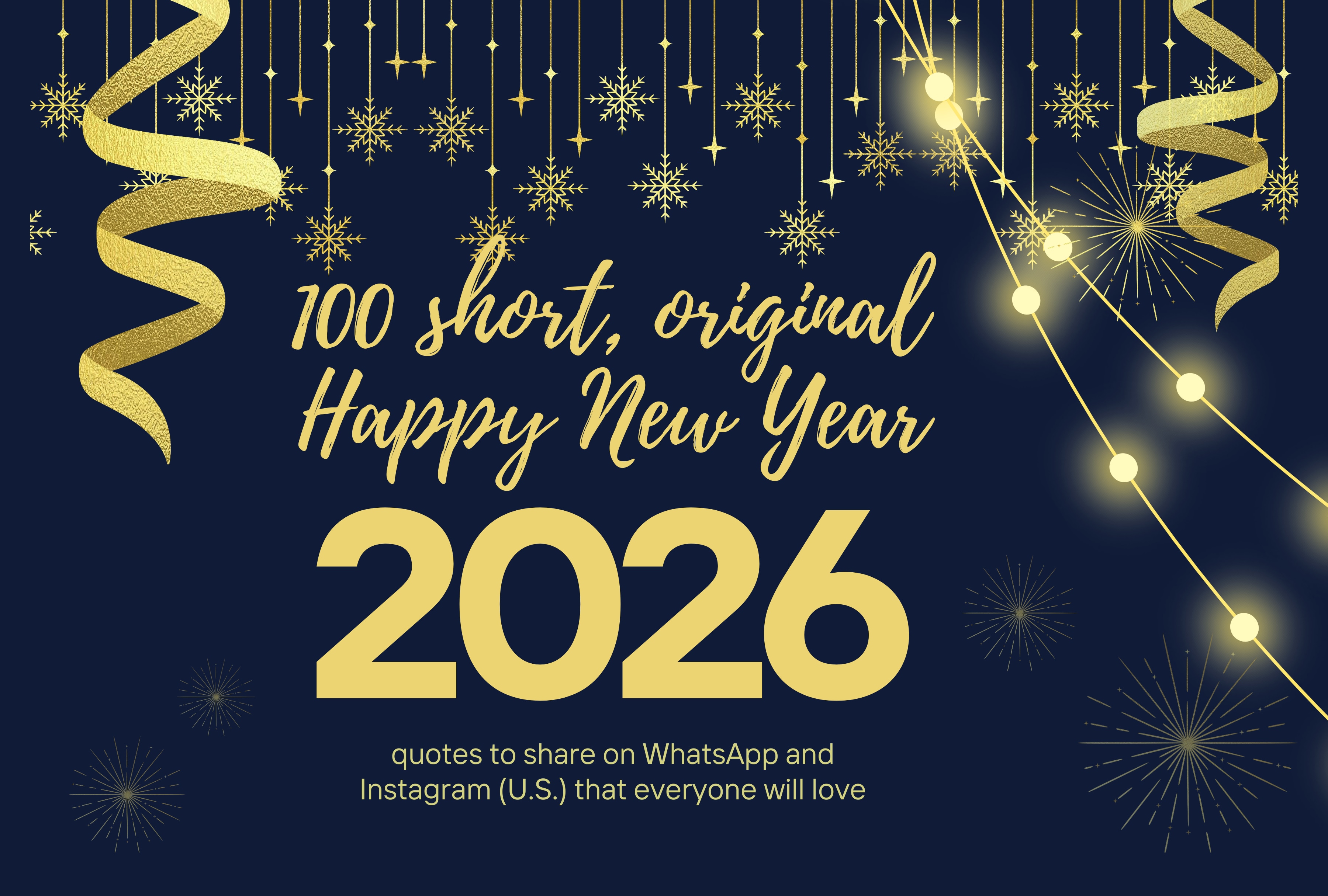 Ready for the countdown? Get the best Happy New Year 2026 short quotes for your WhatsApp and Instagram. Original messages to wish everyone a fresh start in seconds. Share the joy! | Photo by canva.com / Depor