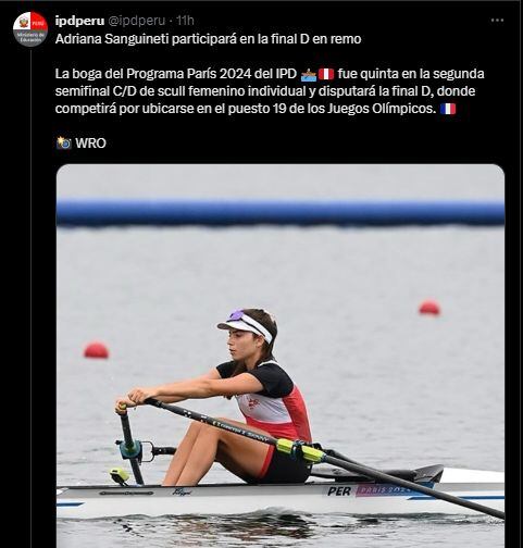 Adriana Sanguineti en el quinto día del Team Perú en París 2024. (IPD)