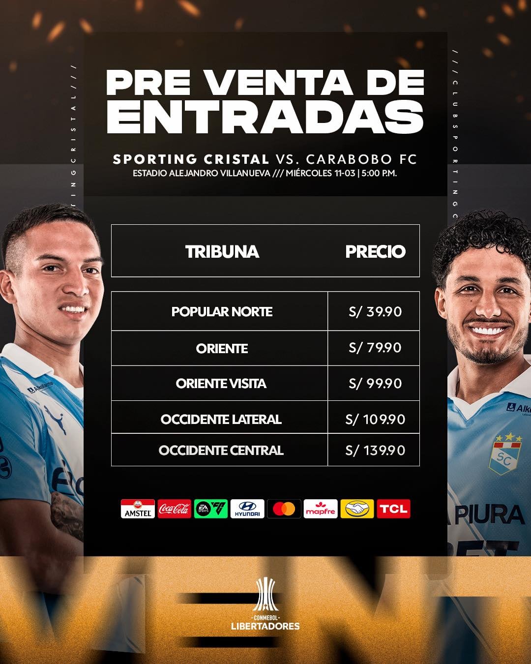 Precio de las entradas para el partido de vuelta. (Foto: Sporting Cristal)