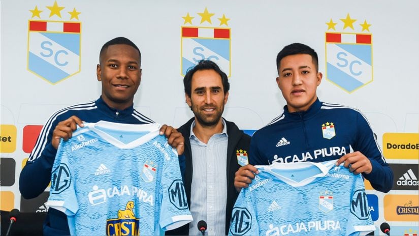 Adrián Ascues y Jostin Alarcón fueron presentados en Sporting Cristal a inicios del 2023. (Foto: Sporting Cristal)