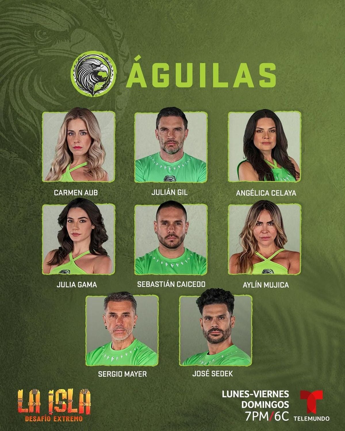 Los ocho integrantes de las Águilas (Foto: Telemundo)