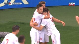 Se marcó el suspenso: gol de Sarabia con revisión del VAR para el 1-0 de España vs. Suiza [VIDEO]