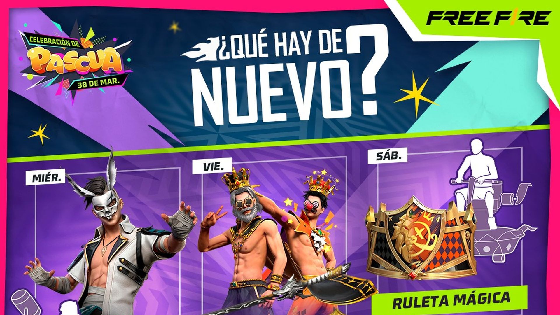 Atento con los eventos de Free Fire (Garena)