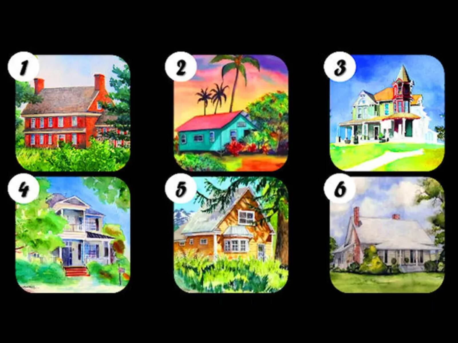 TEST VISUAL | Esta imagen te muestra seis casas diferentes. Indica cuál es la que prefieres. (Foto: namastest.net)