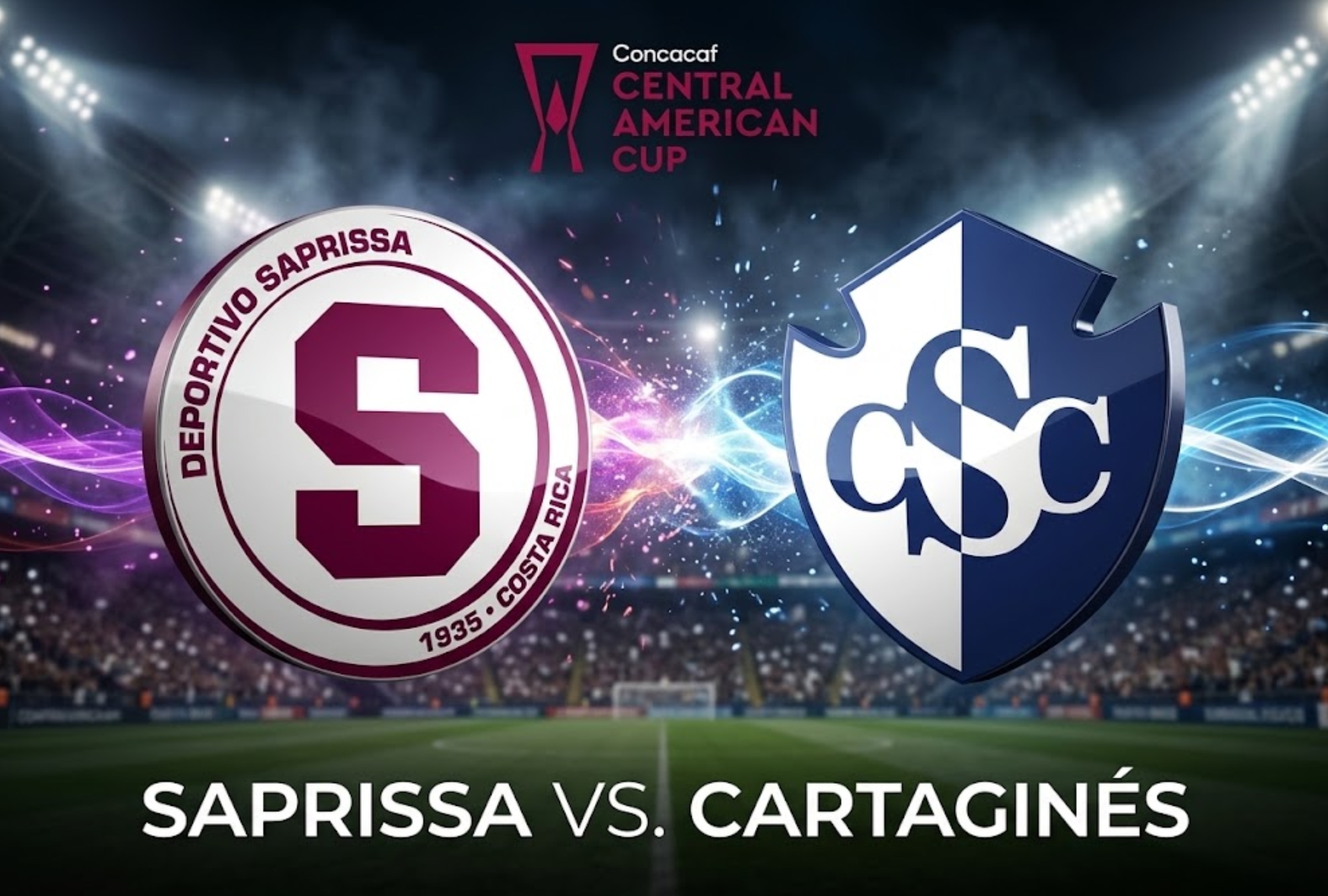 SAN JOSÉ, COSTA RICA, (09-09-2026).- Canal de TV para ver el partido Saprissa vs. Cartaginés por la Copa Centroamericana 2026 que se realizará en el Estadio Ricardo Saprissa Aymá, San José, Costa Rica. FOTO: Imagen creada por la IA de Gemini.
