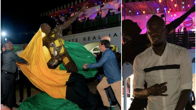 Toda una estrella: Usain Bolt estrenó restaurante con impresionante estatua de sí mismo [FOTOS]