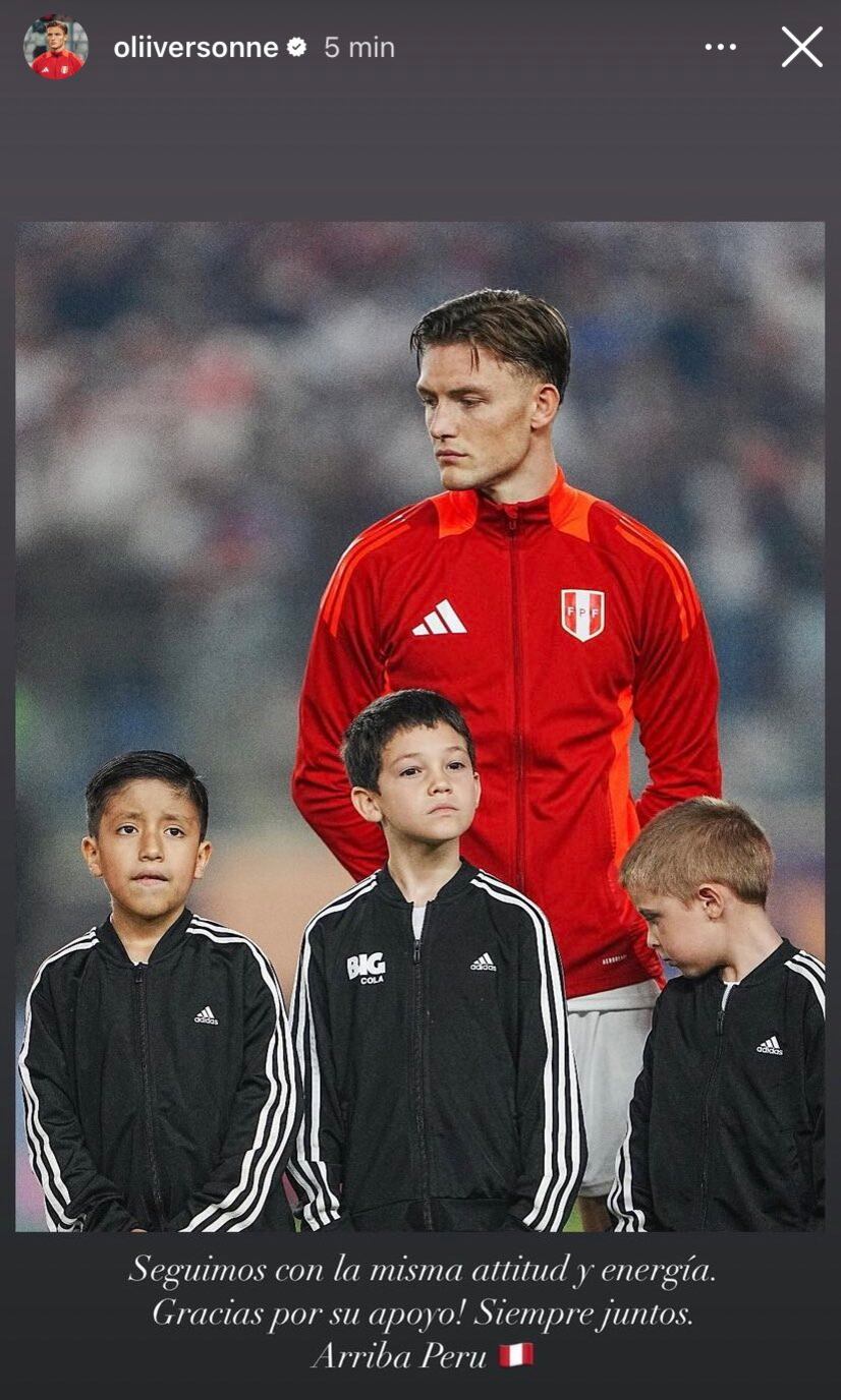 Mensaje de Oliver Sonne vía a redes sociales. (Foto: Captura de Instagram).