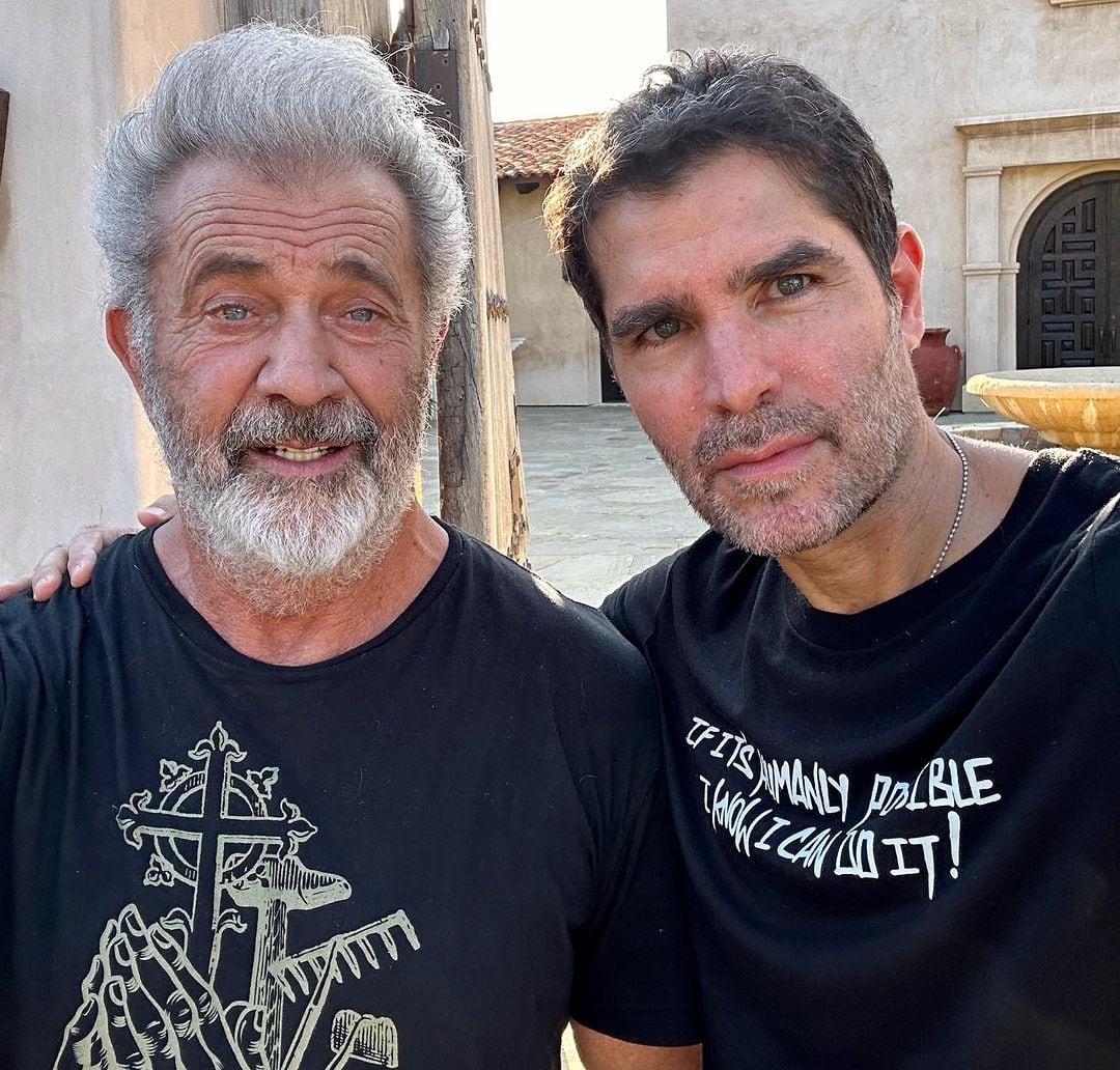 Mel Gibson junto a Eduardo Verástegui. El actor de Hollywood ayudó a promocionar "Sound of freedom" antes de su estreno (Foto: Eduardo Verástegui / Instagram)