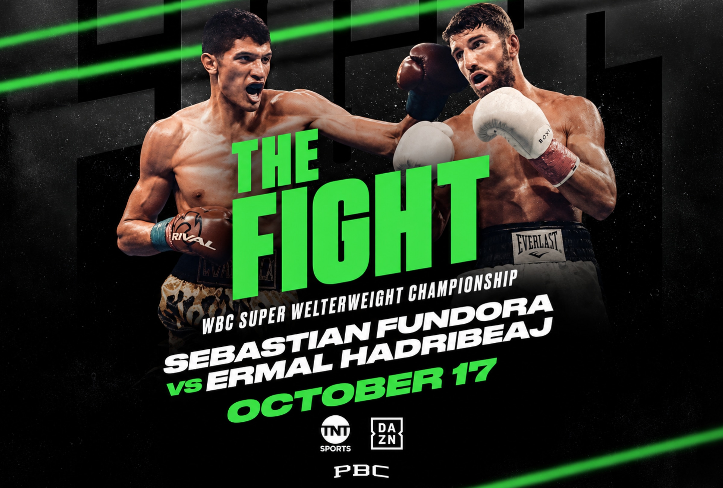 LAS VEGAS, NEVADA (ESTADOS UNIDOS), 17/10/2026.- Lista de canales de televisión y servicios streaming para ver la pelea de Sebastián Fundora vs. Ermal Hadribeaj EN VIVO ONLINE hoy por el título mundial del Consejo Mundial de Boxeo (CMB) en el ring de The Chelsea en Las Vegas, Nevada. FOTO DE DAZN Y TNT SPORTS