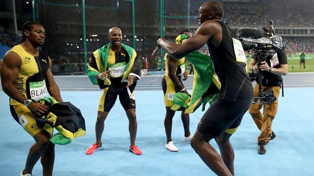Río 2016: los festejos de Usain Bolt tras ganar el oro en el 4x100 con Jamaica